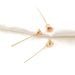 5pcs copper wrapped 14K Gold Crown Pin Holder Pendant DIY making jewelry discovery baroque pearl jewelry accessory materials