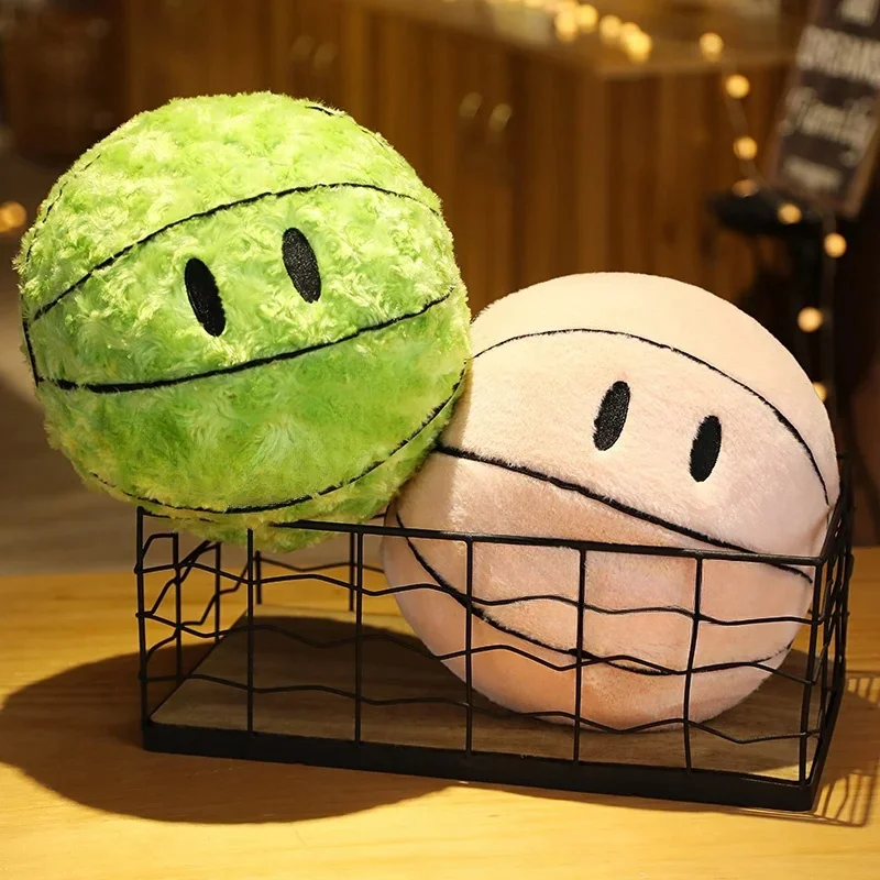 32cm Creative Smile Ball Plush Toy Cute Basketball Pillow Car Home Basketball Doll Smiley Ball Vent Throw Doll Pillow