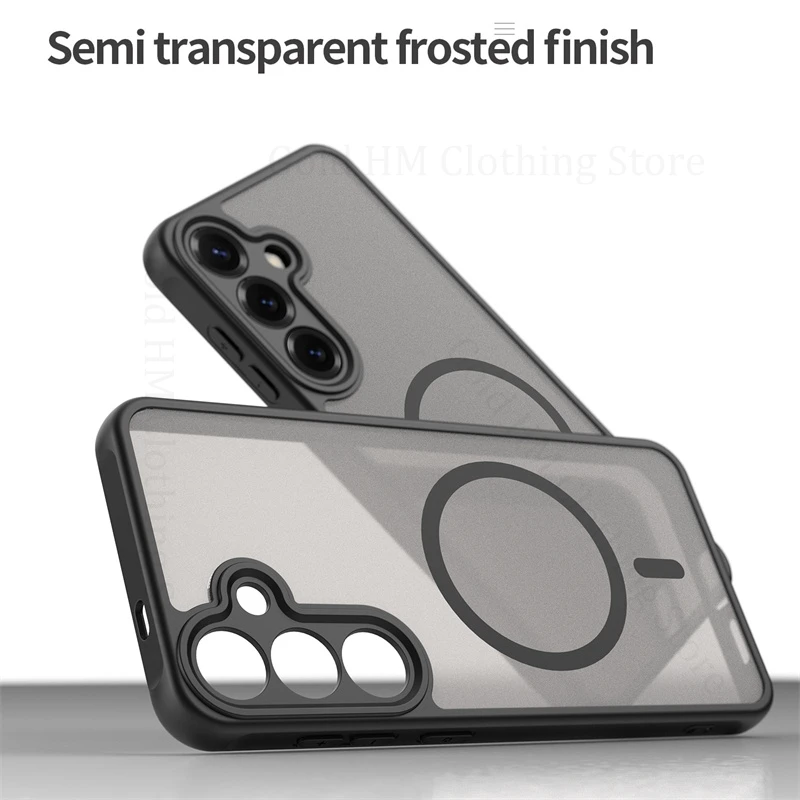 

Capa Shockproof Magnetic For Magsafe Case For Samsung A17 A07 A56 A36 A26 A16 A55 A55 Wireless Charging Matte Translucent Cover