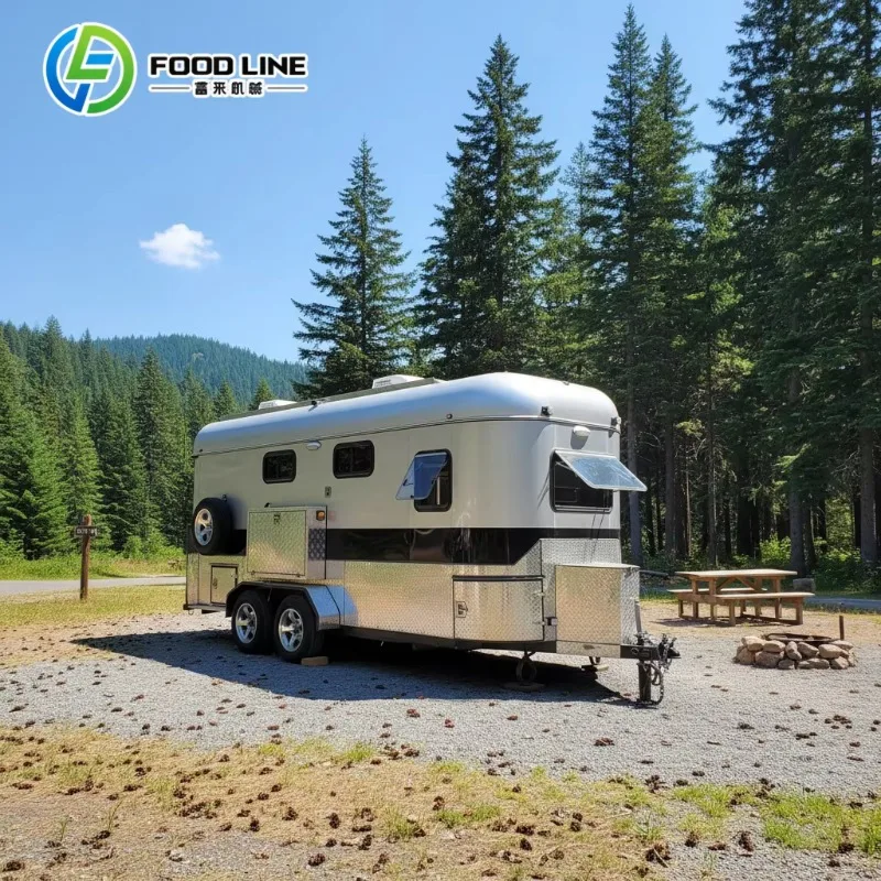 Customize Aluminum Double Axle Luxury Travel Trailer RV Complete Camping Motorhome Accessories For Outdoor Camping