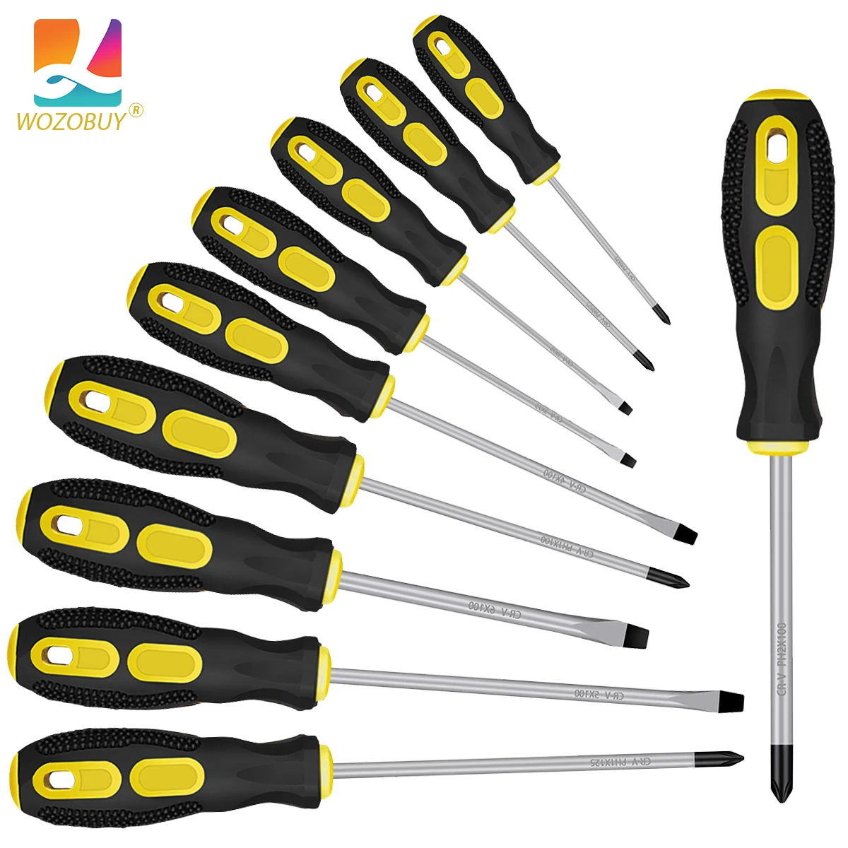 Multipurpose Handle Screwdrivers Set With Magnetic Insulated Security Repair Hand Tools Cross/Straight Type Mini Screw Driver