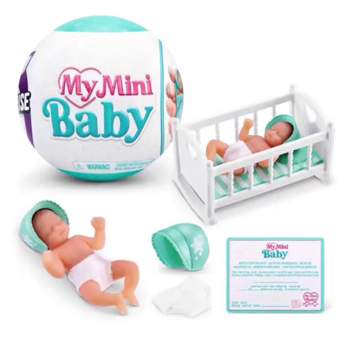 

Zuru 5 Surprise Egg Ball My Mini Baby Series Trendy Blind Box Cute Surprise Cradle Themed Accessories Fun Toys Girls Gift