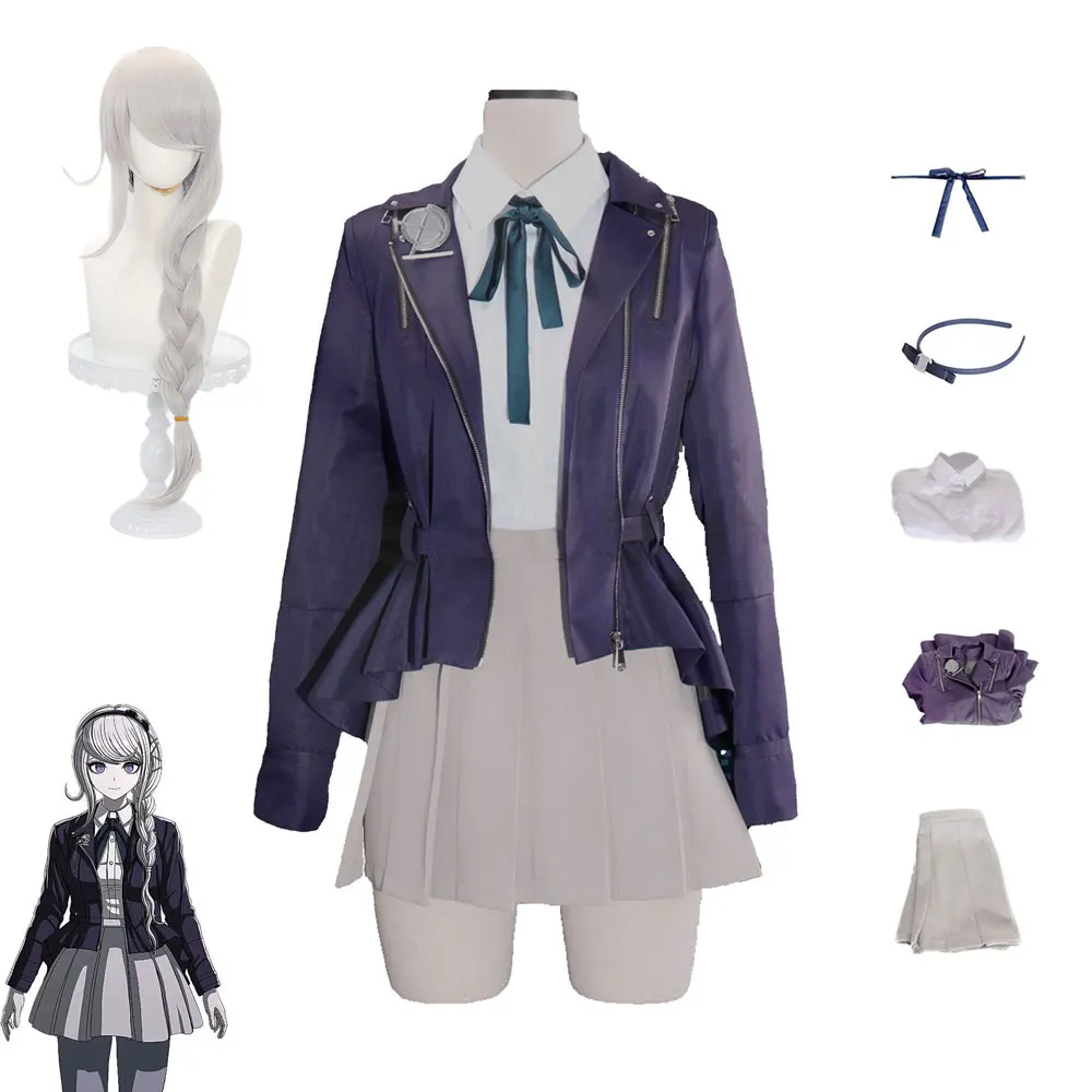 Hundred Line Nozomi Kirito Cosplay Costume Shirt Coat Skirt JK Full Set Uniform Wig Halloween Party Game Role-Playing Outfits