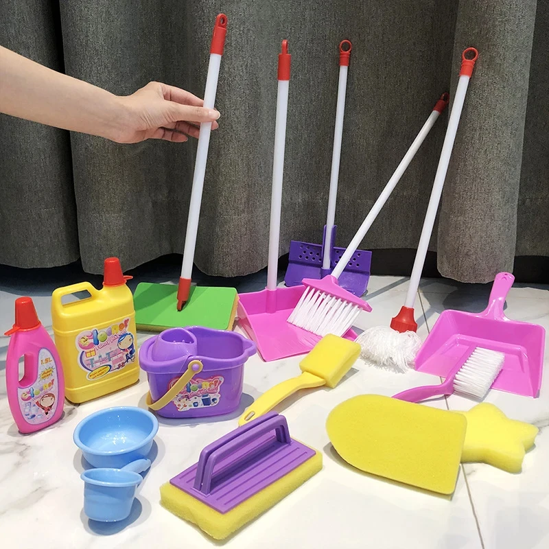 Simulation Cleaning Role Playing Children\'s Toys Children\'s Mini Broom Makeup Brush Washing Machine Set Kindergarten Game Toys