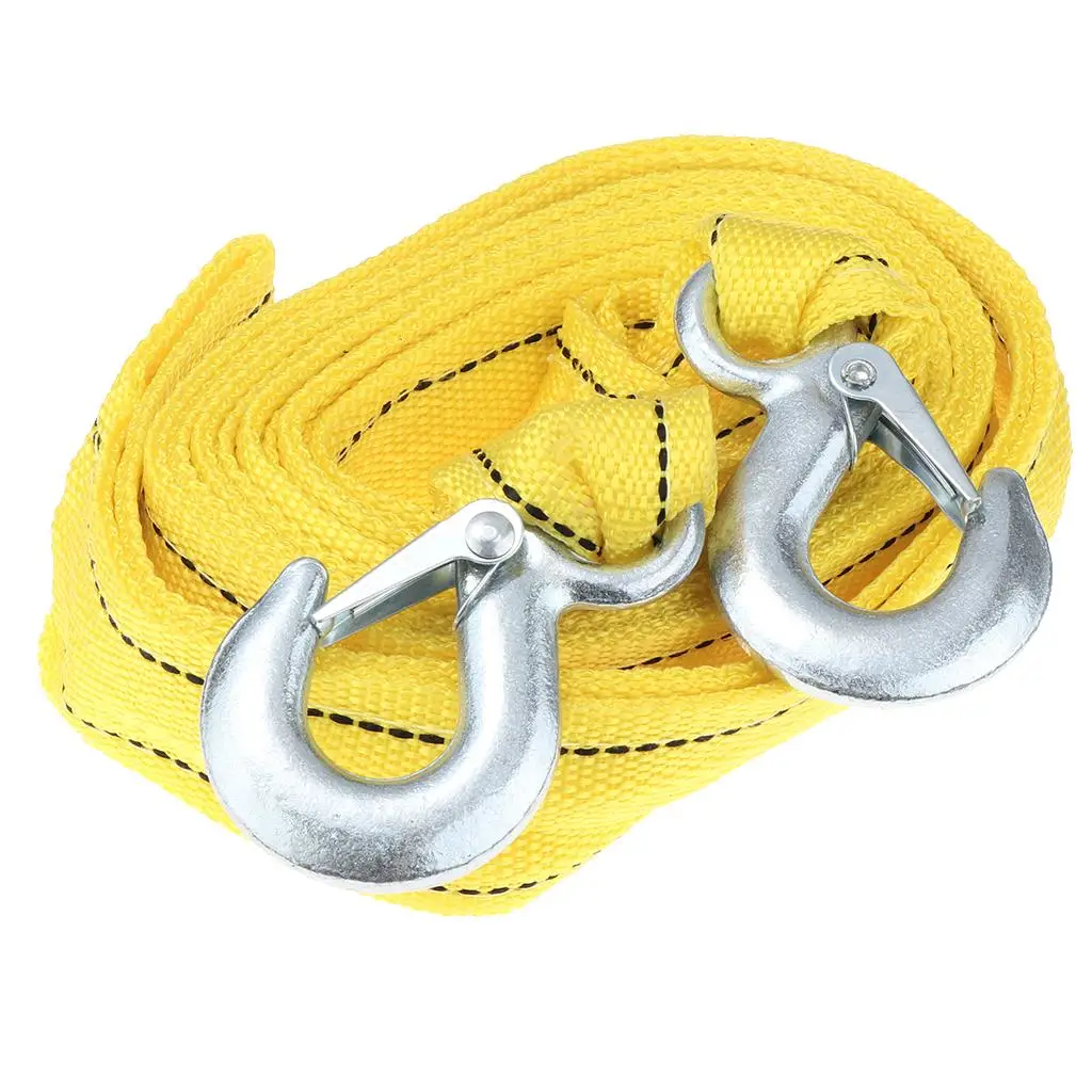 Durable Nylon Tow Rope Road Recovery Towing Strap with Safety Hook for Towing Trailer Vehicle Offroad Use