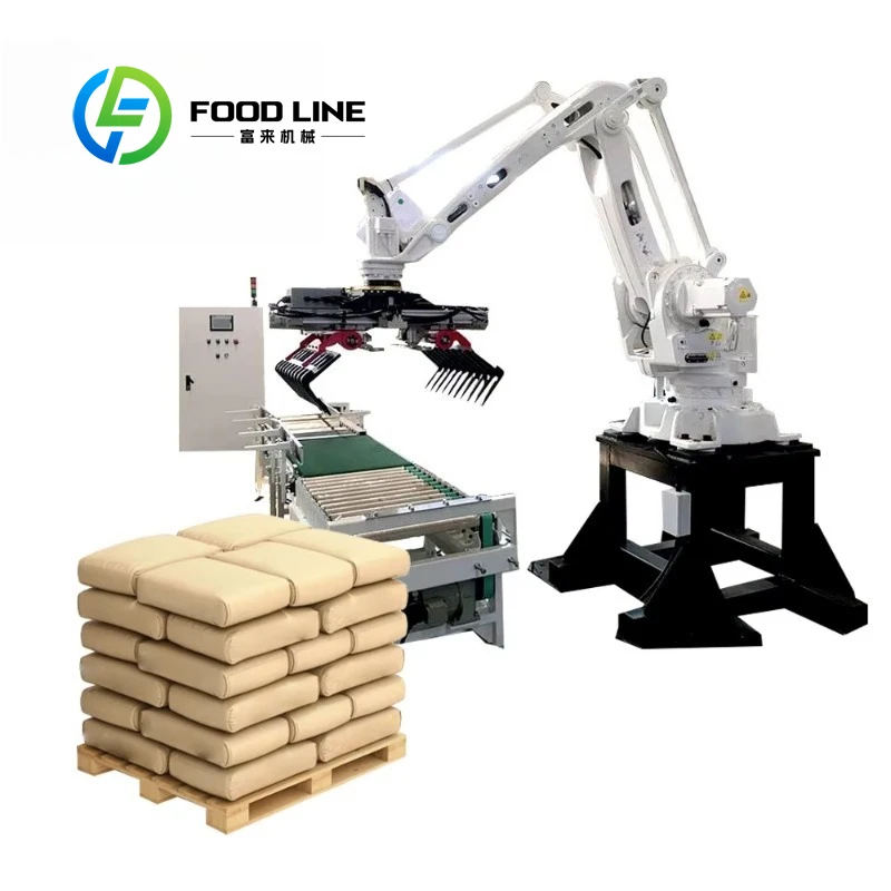 

Customized Robot Arm Depalletizing Machine Carry Out Bags Cut Bag Spray for Mix Tank Production Line