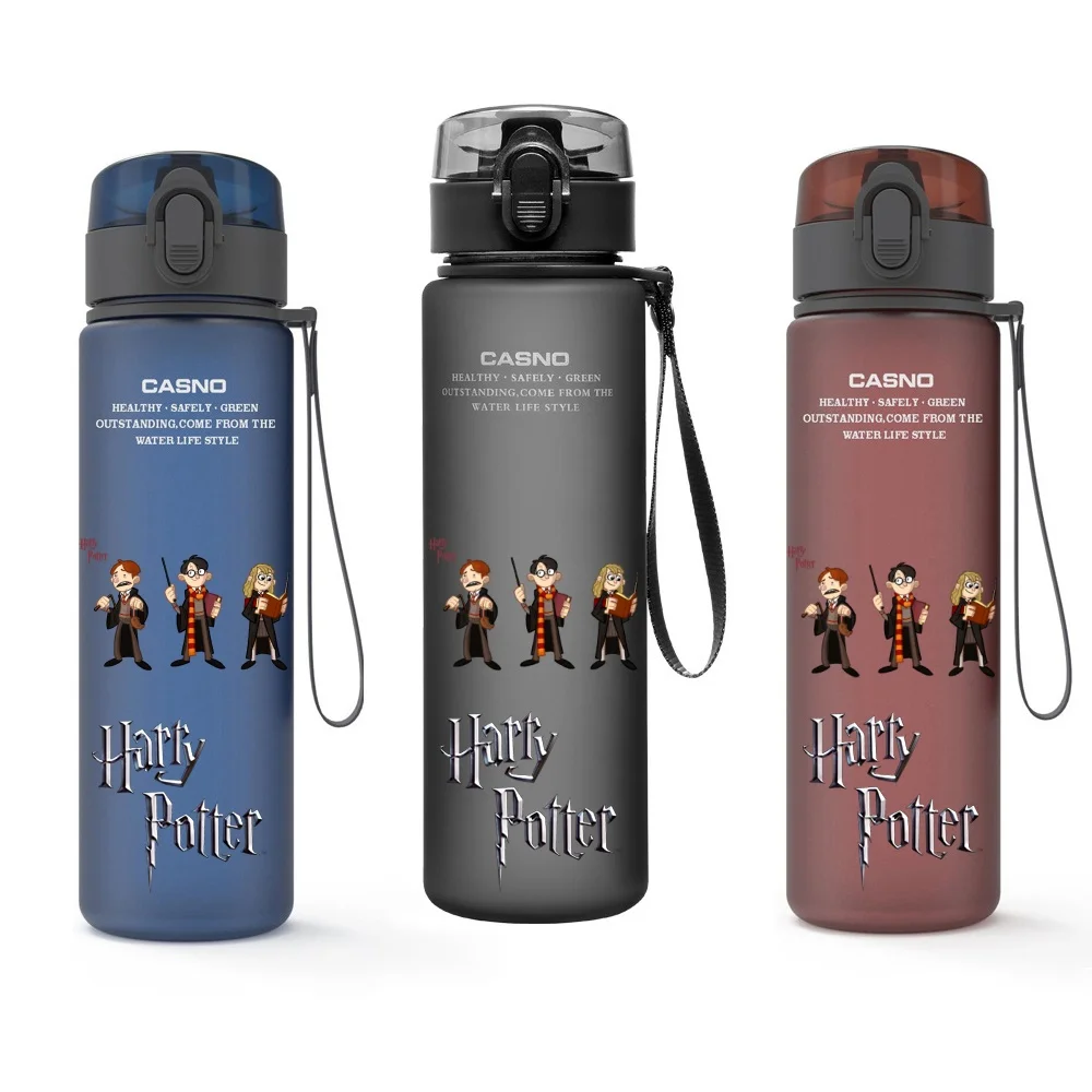 560ML Harry Potter Sports Water Bottle Shaker Anime Weasley Leakproof Drinkware Milk Juice Cup Outdoor Travel Jugs Kids Gifts