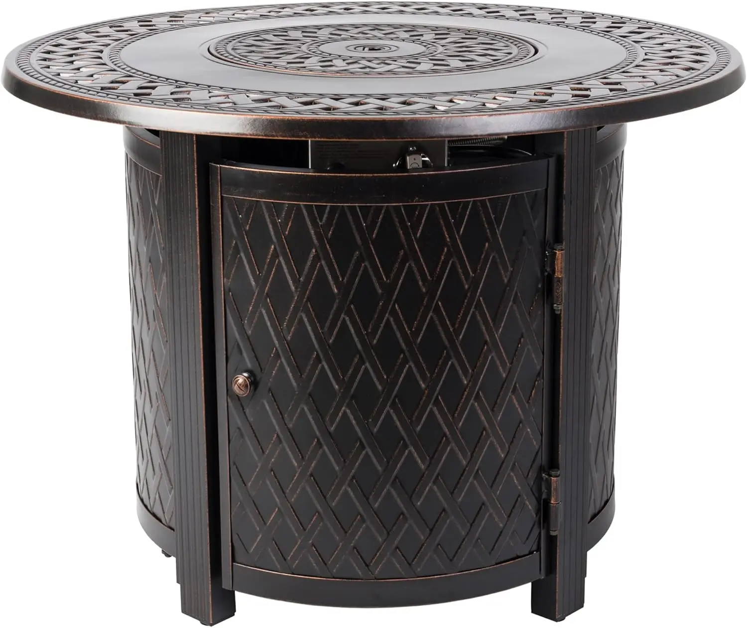 

Fire Sense 62988 Wagner Woven Aluminum Convertible Gas Fire Pit Table 37,000 BTU Multi-Functional Outdoor with Fire Bowl Lid, Ny