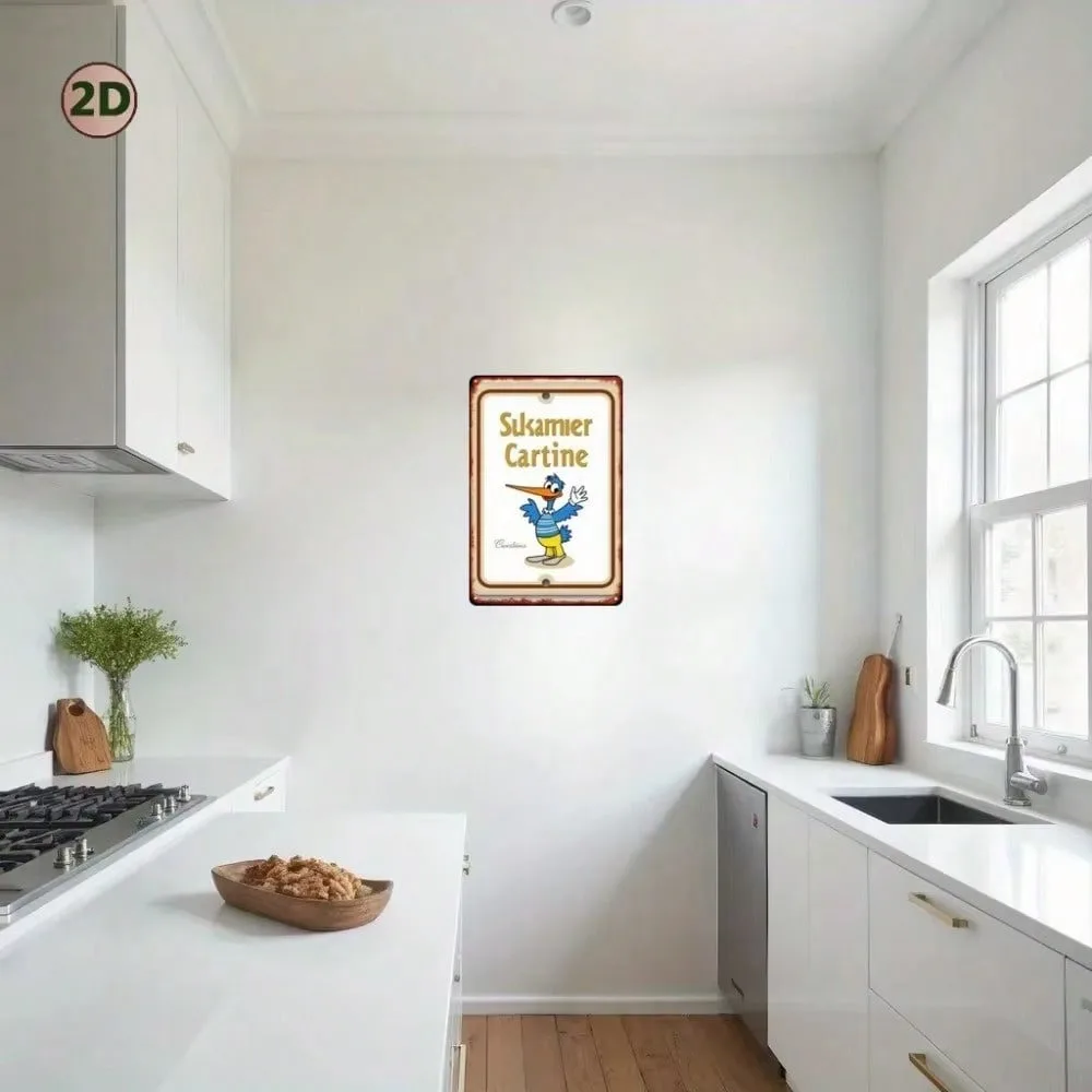 CartoonBirdVibe 2D شقة خمر الكرتون الطيور علامة معدنية 8x12 "-داخلي/خارجي ديكور احتفالي للمنزل بار مقهى 1 قطعة #4