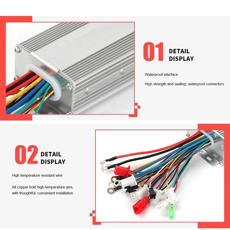 36V 48V 350W Vector Electric Bicycle Controller For Electric Bicycle E-Scooter Motorcycle