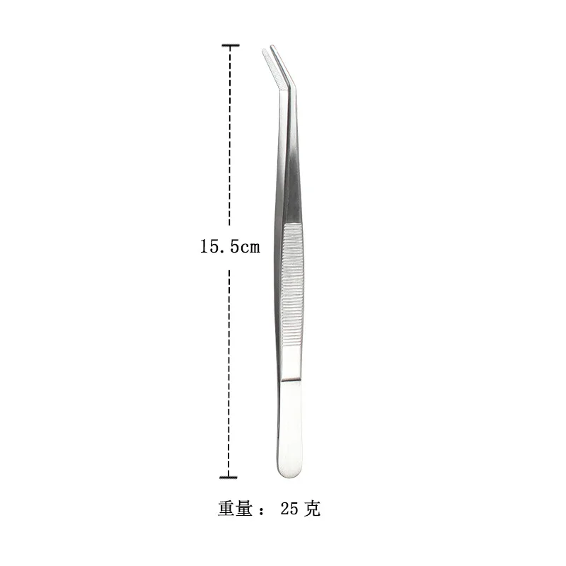 Stainless Steel Tweezers Serrated Curved Dental Instruments Dental Tool