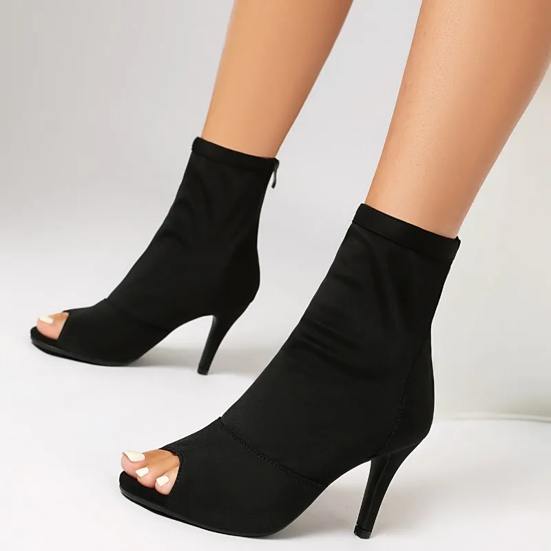 Sexy Jazz Dance Heels Pointed Toe Stiletto Latin Shoes Women High Heels Boots
