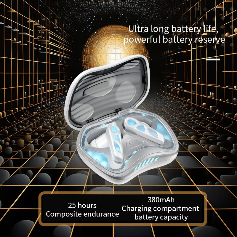 YX36 Gaming Earphones Colorful Breathing Light Atmosphere Wireless In Ear Low Latency Gaming Bluetooth Earphones Phone Call Cool