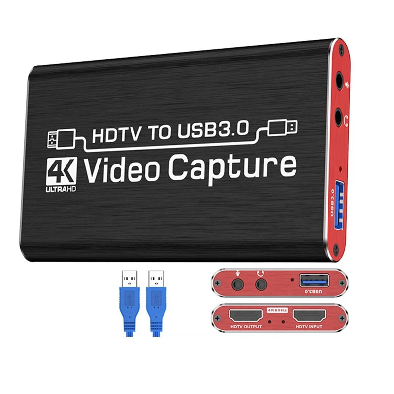 4K 1080P HD Video Capture Card Hdtv Camera Recording Box Compatible With Usb 3.0 Pc Live Streaming Grabber Recorder