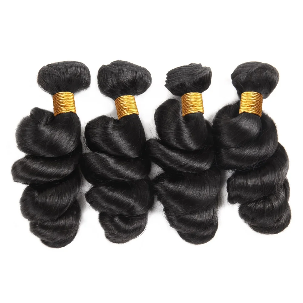 

10-30 Inchs Loose Wave Bundles Brazilian Human Hair Weave Bundles 1/3/4 Bundles Deal Top Quality Human Hair Extensions Wholeasle