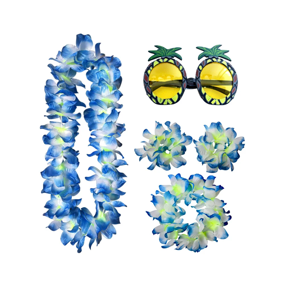 

5Pcs Pineapple Eyeglasses Hawaii Garland Headdress Bracelet Fun Party Decoration Accessories Eyeglasses
