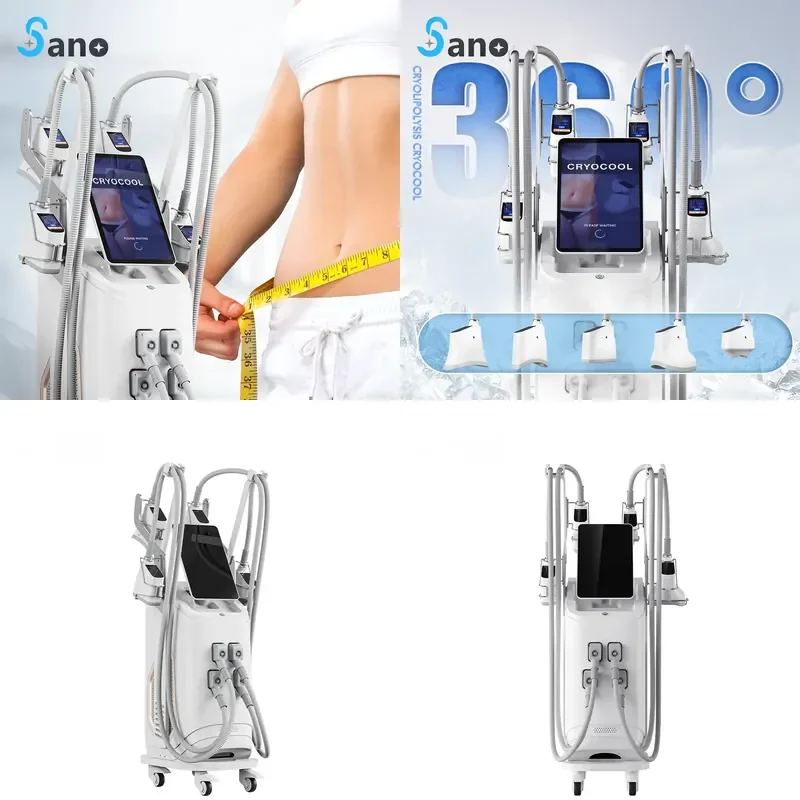 360 Degree Cryolipolysis Vacuum Liposuction Machine 5 Handles Frozen Fat Dissolving Slimming Device for Body Contouring
