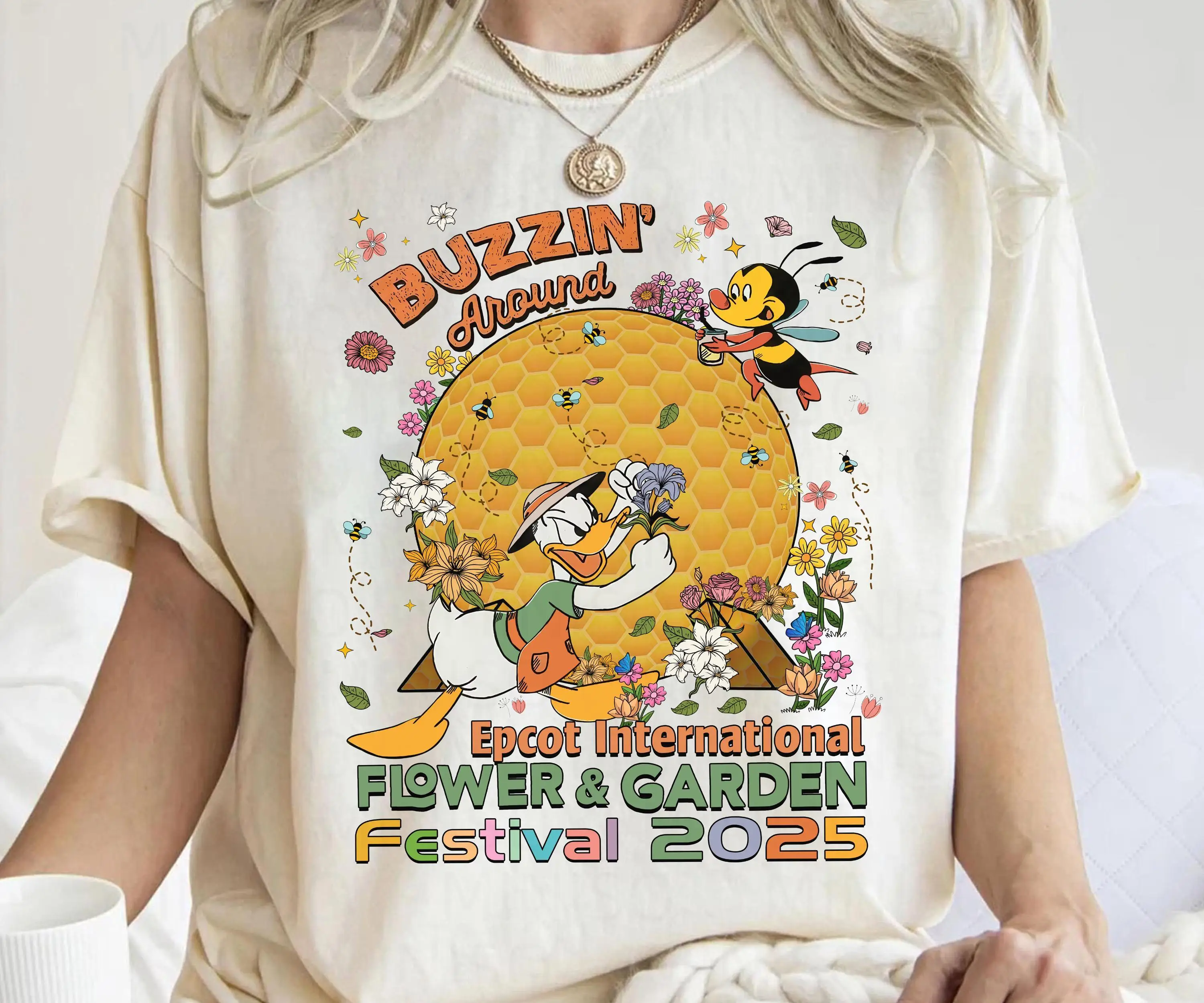 

Disney Donald and Spike The Bee Buzzin Around Shirt Epcot International Flower and Garden Festival Shirt Magic Kingdom WDW Tee