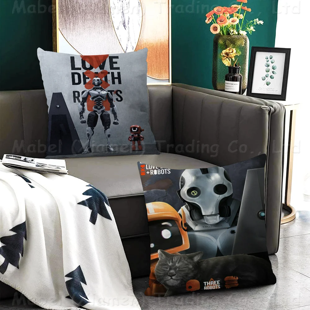 Love Death + Robots Personalized Pillow Dust Cover Bedroom Kids Party Decoration Pillowcase Birthday Children Gift