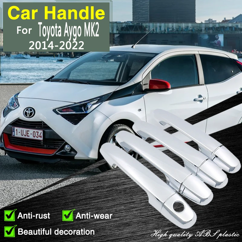 

for Toyota Aygo MK2 Peugeot 108 Citroen C1 AB40 2014~2022 Chrome Door Handle Cover Accessories Stickers Trim Decorative Catch