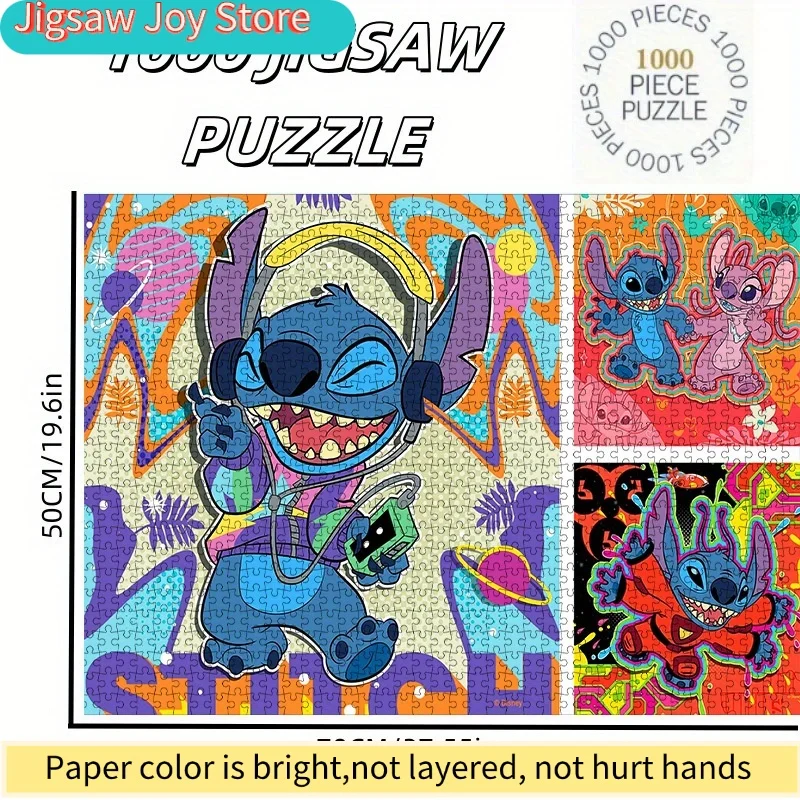 Disney DIY-papierpuzzel, puzzels met steekmotief en hoogwaardig wit kaartmateriaal, geschikt voor ouders en jongeren T