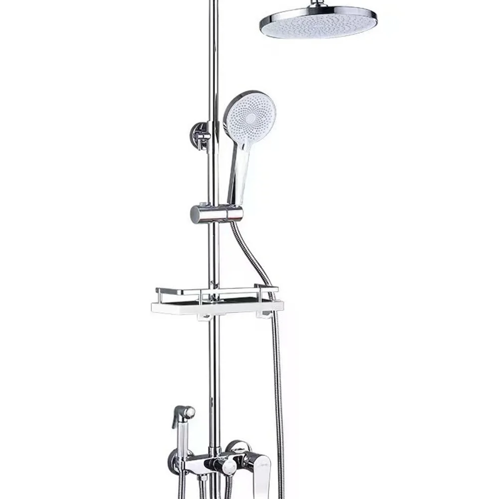 

New Designed Household Bathroom Showerhead Set Copper Chrome Shower Head Set for Pressurized Shower Free Lifting Maximum 1.3M