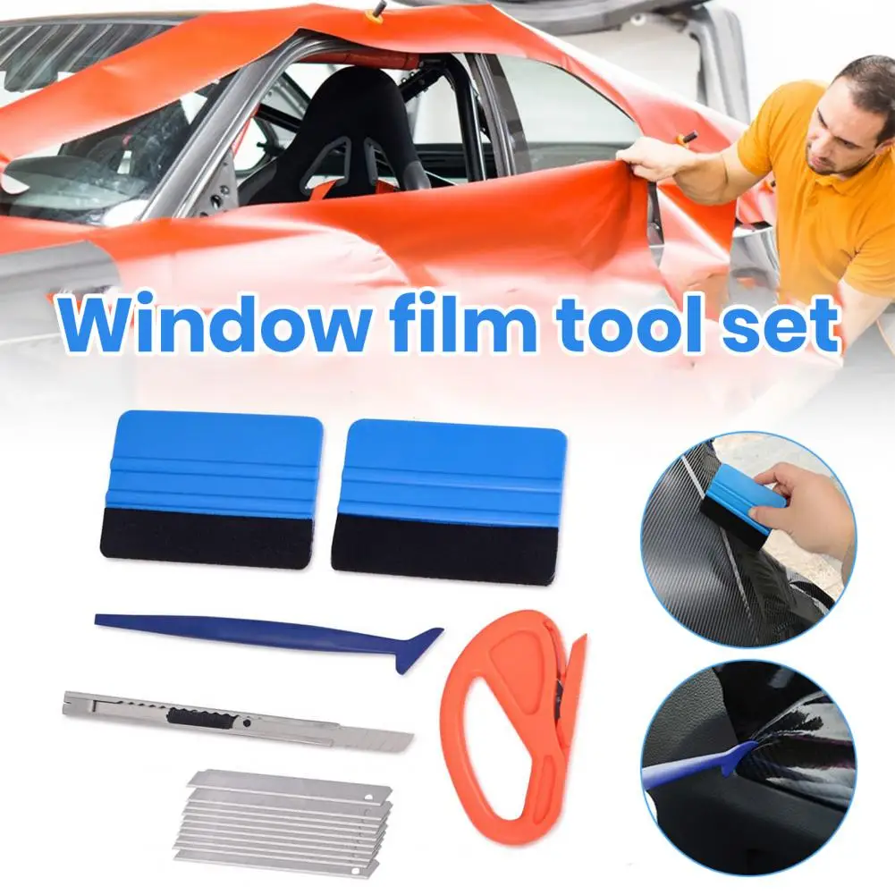 

Window Film Tool Set Wallpaper Smoothing Tool Professional Car Wrap Tint Kit 15-piece Set with Window Film Tools Square Flannel