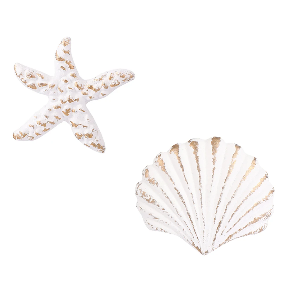 

2pcs Scallop Handles Retro White Iron Drawer Knobs Cabinet Pulls Furniture Wardrobe Hardware