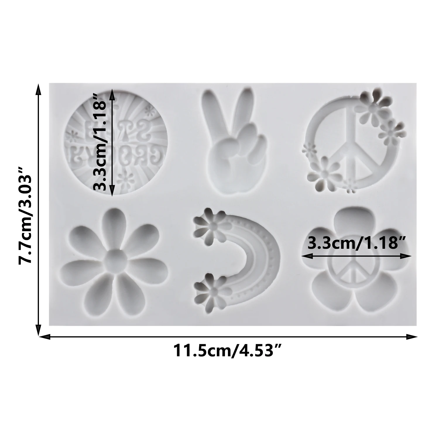 Groovy Silicone Molds Daisy Rainbows Flower Fondant Cake Decorating Tools Cupcake Topper Chocolate Craft Gum Paste Polymer Clay