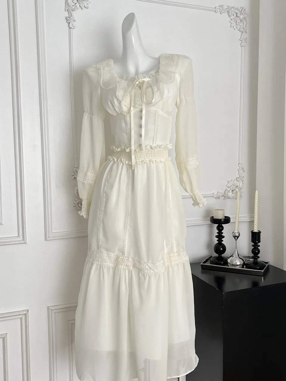 Ele Long Sve Lace D… - image