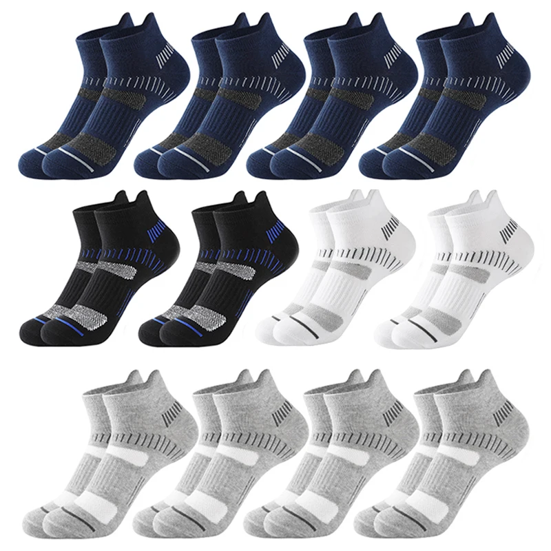 10 Pairs Ankle Socks Men Cotton High Quality Athletic Fitness Running Sport Socks Breathable Comfortable Mesh Casual Short Socks