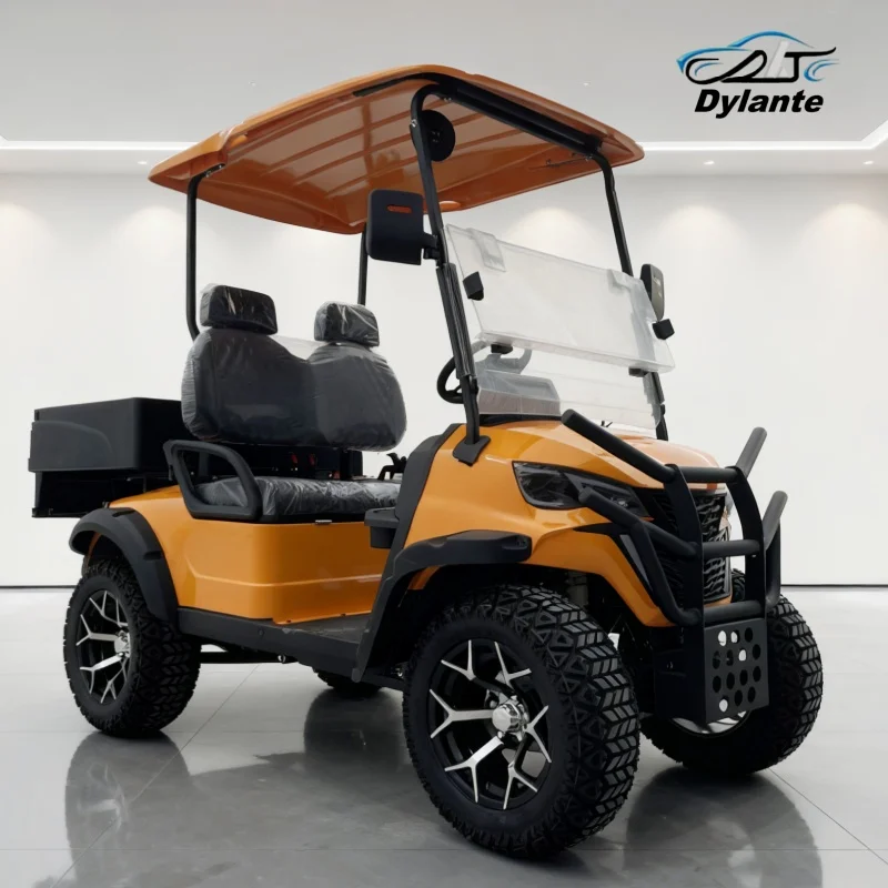 72 فولت ليثيوم شارع القانوني الصيد عربات التي تجرها الدواب 2 مقاعد طويلة التحمل عربة جولف كهربائية لملعب الغولف مع صندوق البضائع الخلفي للبيع #1