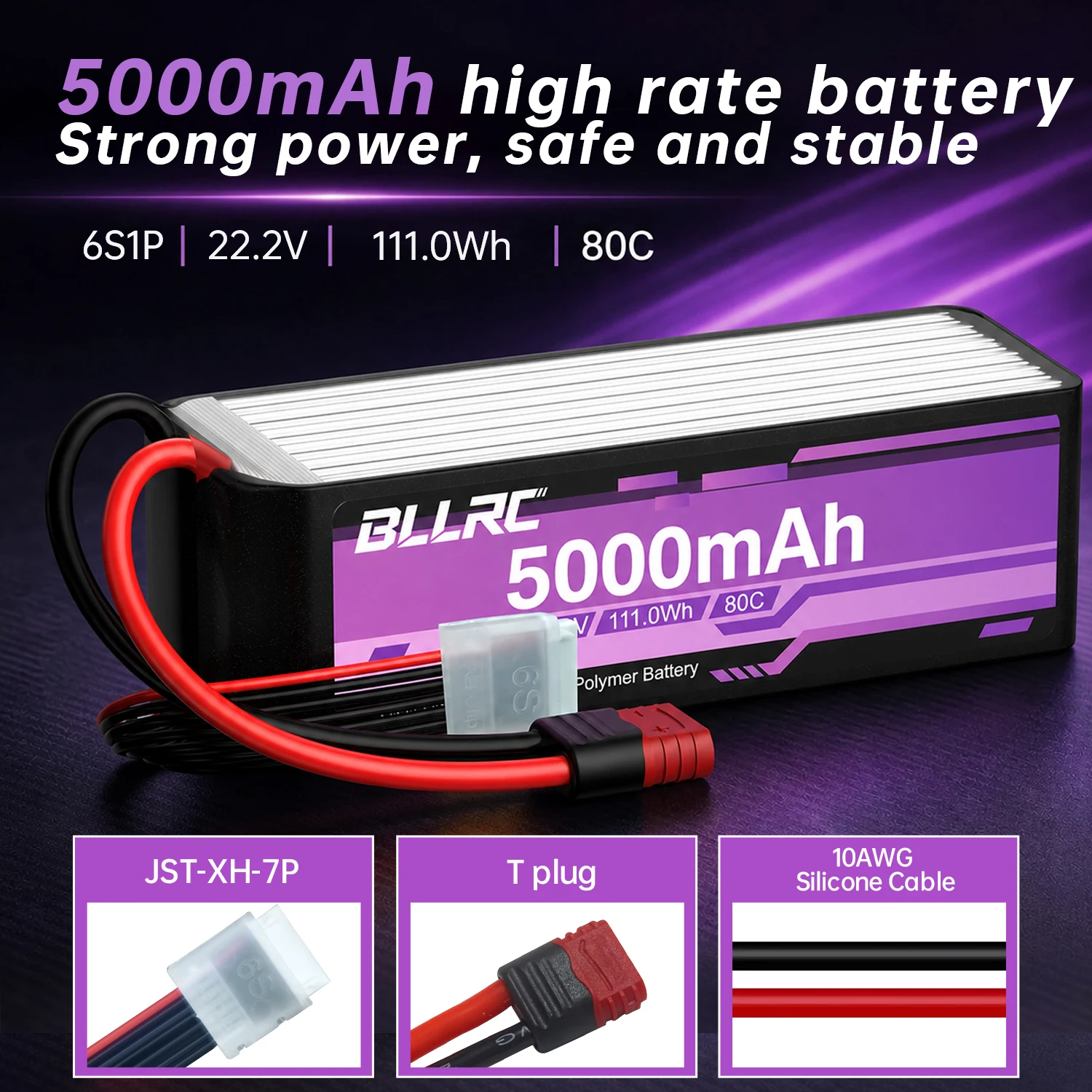 BLLRC 6S LiPo Battery 22.2V 80 - 6S Lipo Battery 22.2V 5000Mah 评论和价格