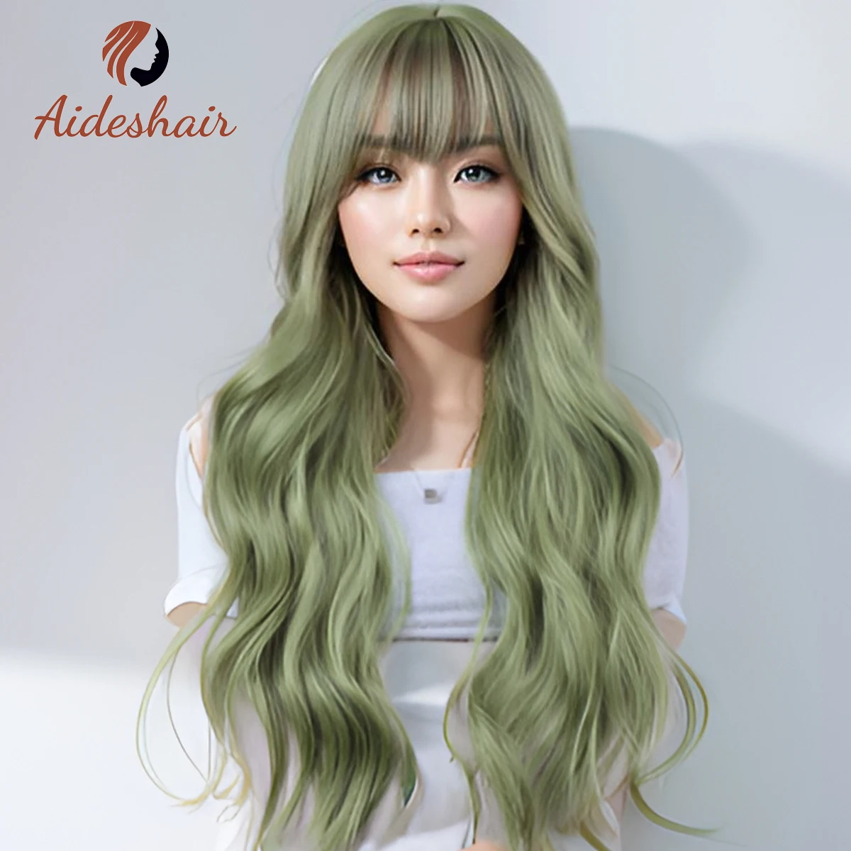 

Женский темно-зеленый парик длинный темно-зеленый парик кудрявый волнистый парик термостойкий синтетический парик Подходит для ролевых игр