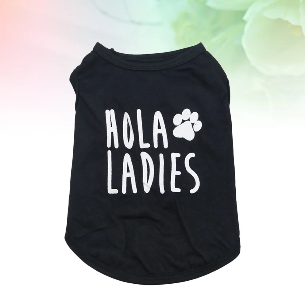 المألوف الحيوانات الأليفة سترة القطن الكلب الملابس رسالة مطبوعة تصميم مريح جرو ارتداء الأسود حجم Xl الكلب الملابس