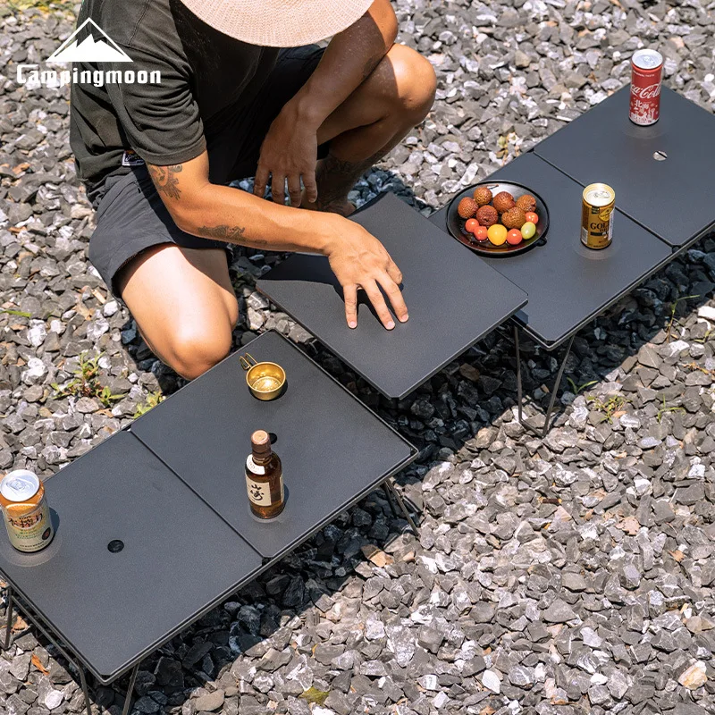 campingmoon-t-2359bk-lightweight-mesh-table-aluminum-alloy-top-panel-storage-tabletop-outdoor-folding-table-extendable-panel