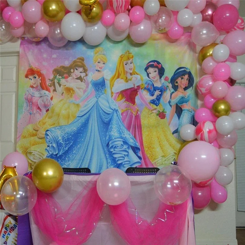 Disney Belle Fairytale Princess Backdrop Little Girl Birthday Party Decoration Supplies Magic Dreamy Birthday Photo Background