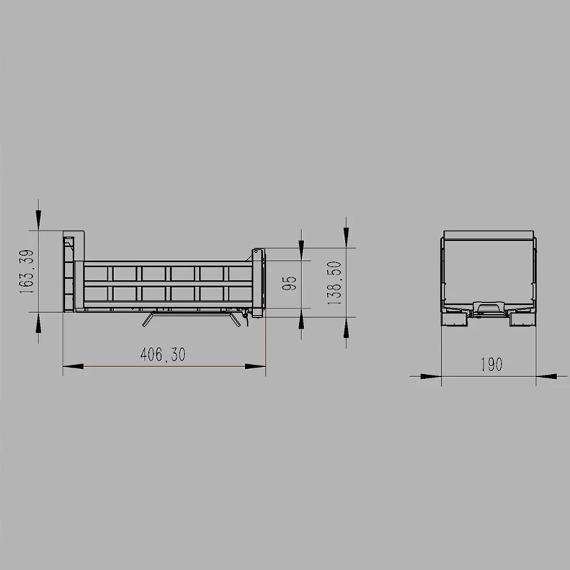 1/14 RC LESU 6x6 Metal Car Hopper Bucket Rear Mudguard for DIY RC TAMIYA Dumper Truck Model