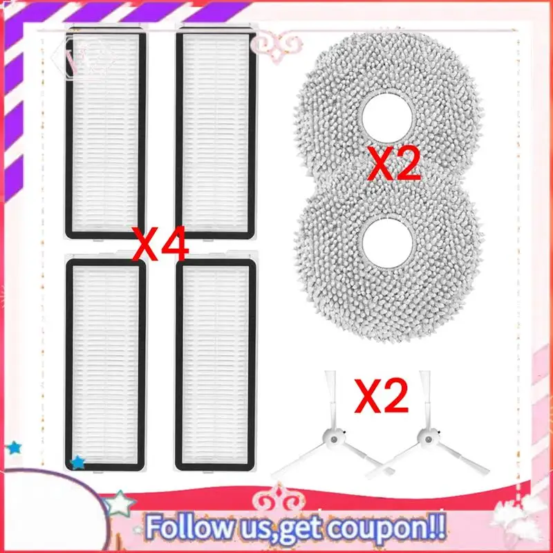 

Durable Accessories Kit For Roborock Qrevo Maxv/Qrevo Pro/Qrevo S Robot Vacuum Cleaner Replacement Parts Mop Pads HEPA Filters