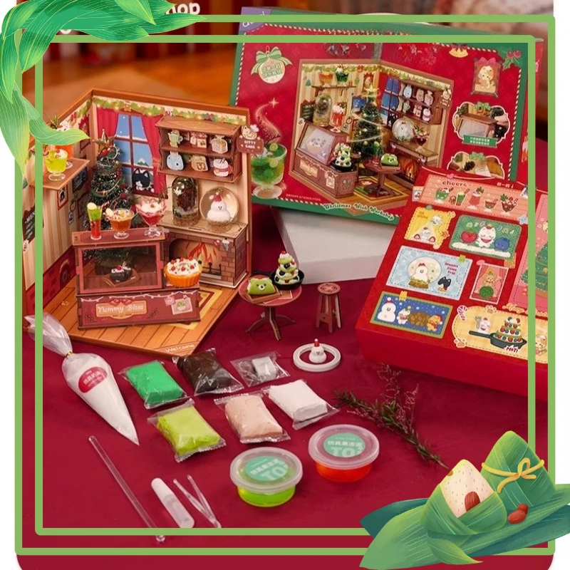 

Christmas Star Wish Workshop Building Blocks Children's Educational Assembly Handmade Desktop Ornaments Toy Model Cabin Gift