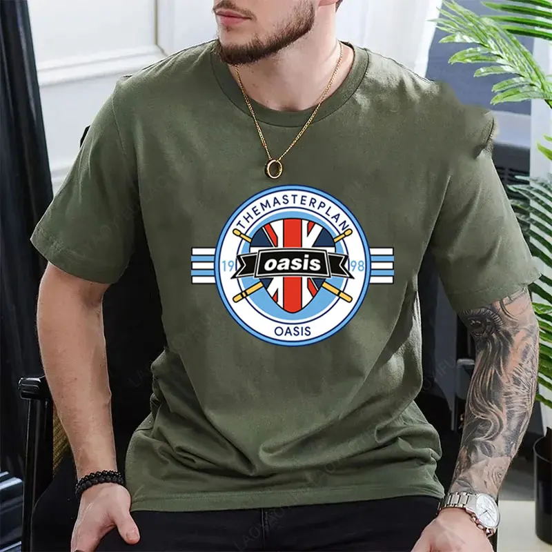 Camiseta OASIS LIVE 25 "واحة الموسيقى جولة حول العالم المحملة بالتأكيد ربما الذكرى الجرافيك تي شيرت القطن الخالص الصيف Y2k الملابس