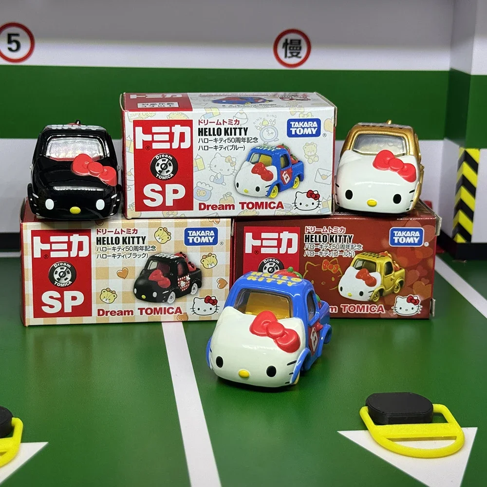 TAKARA TOMY Dream Tomica SP Hello Kitty 50th Anniversary Alloy Car Model Miniature Toy Gifts for Children