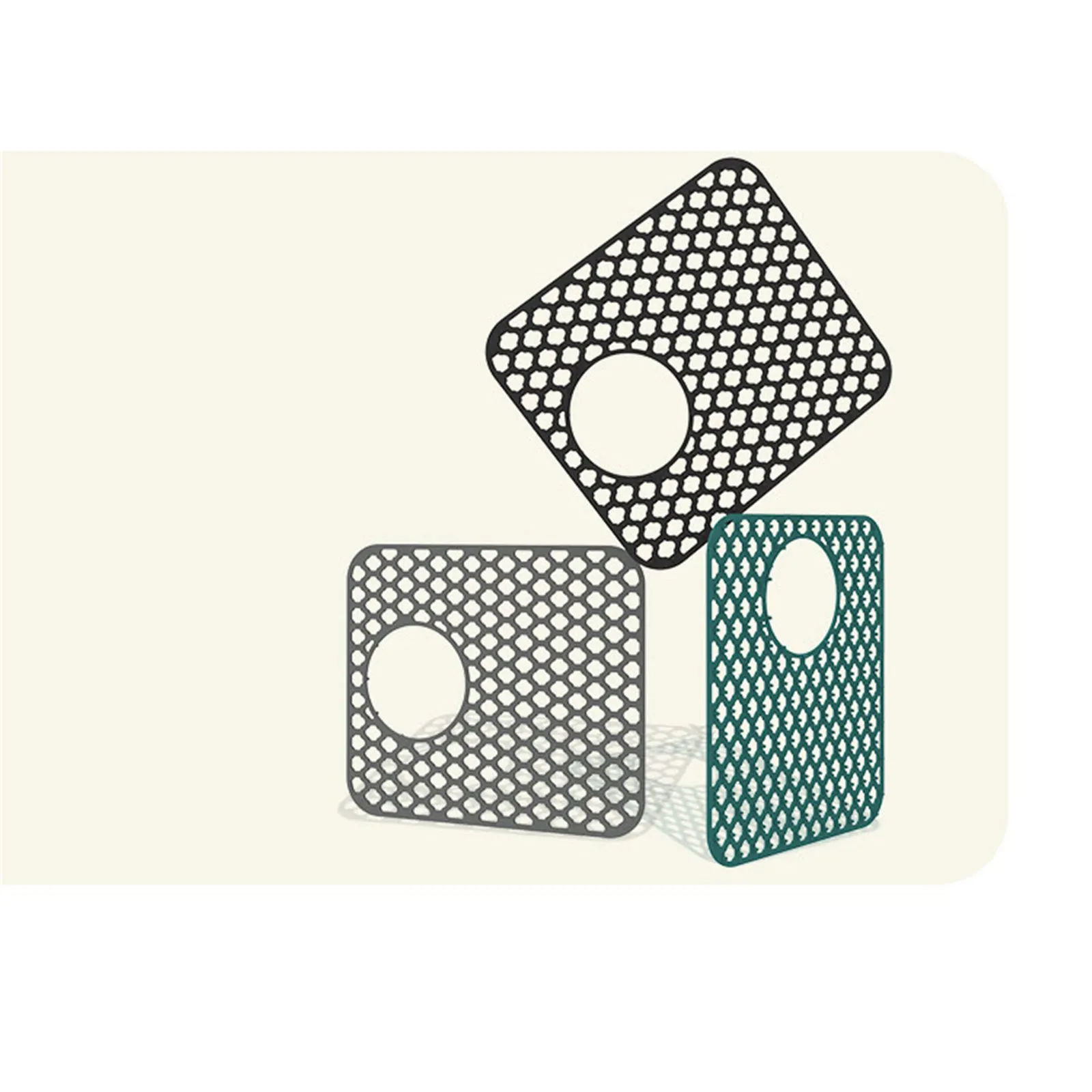 Silicone Kitchen Sink Protector Mat Folding Heat Non Slip Kitchen Sink Mats Grid Accessory Grey For Bottom Of Farmhouse