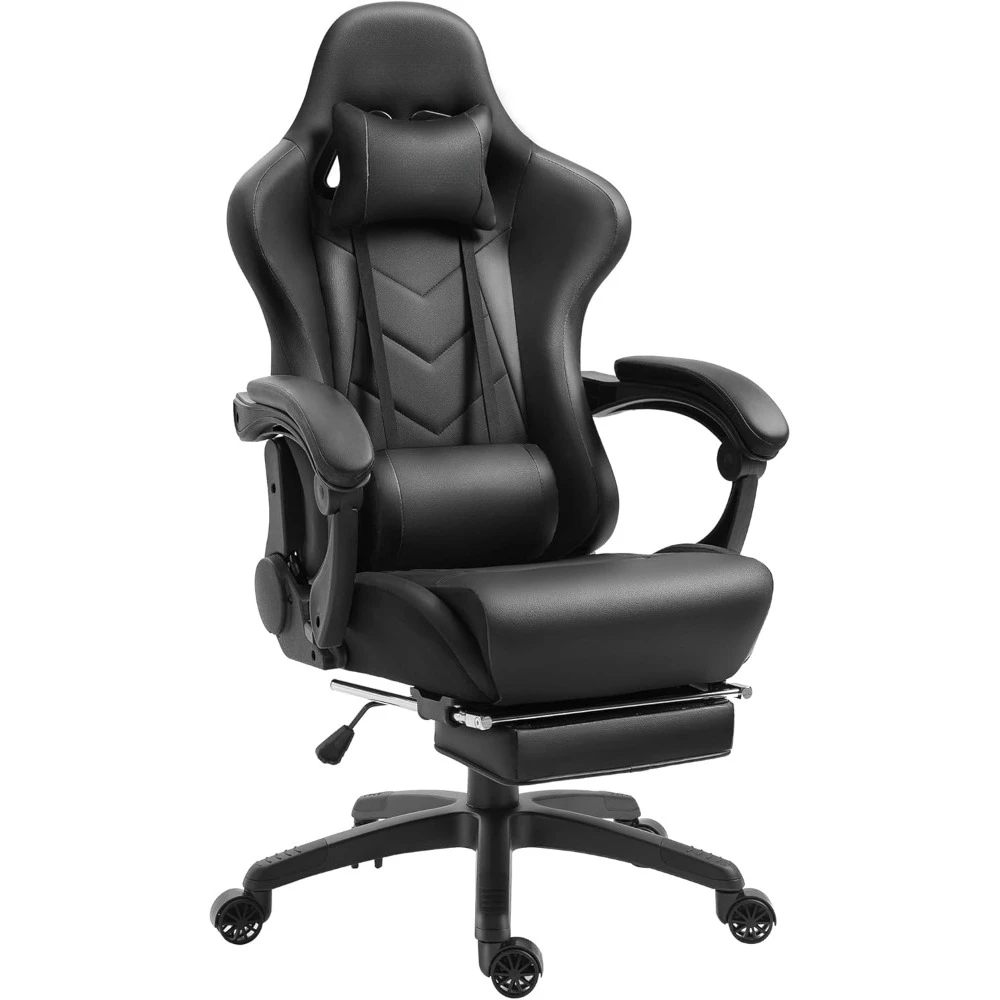 Gaming Chair, Ergonomic Recliner with Massage Lumbar Support, Office Armchair for Computer E-Sports Gamer Chairs with Footrest