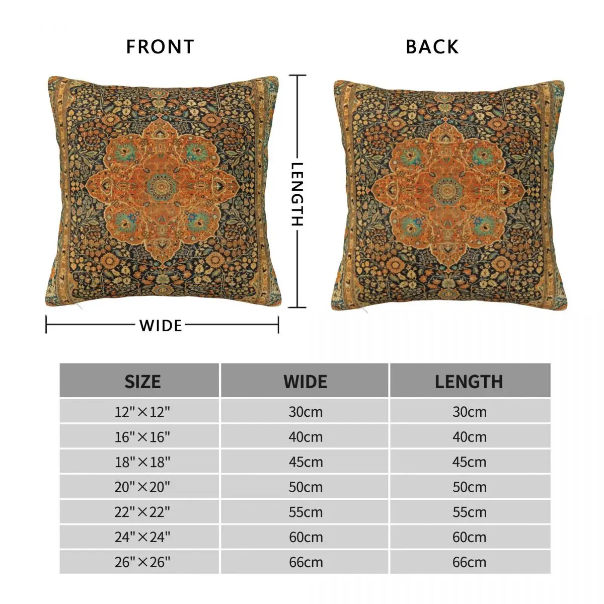 Antique Mohtashem Kashan Persian Rug Print Throw Pillow Sitting Cushion autumn decoration Plaid Sofa Cushion Cover Set