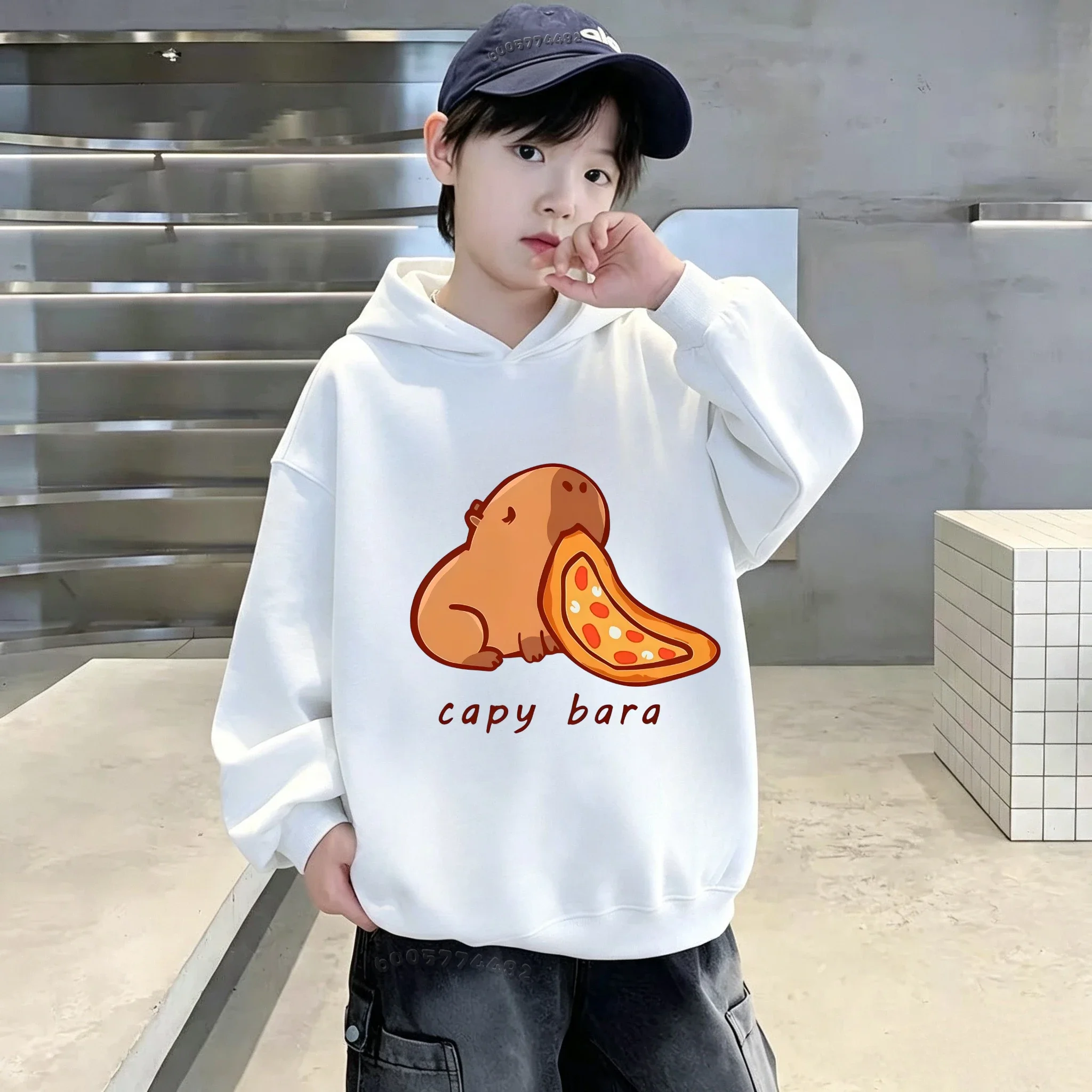 Children's Casual Hooded Sweatshirt - Latest Trendy Style - Cute Water Buffalo Print Pullover Hoodie