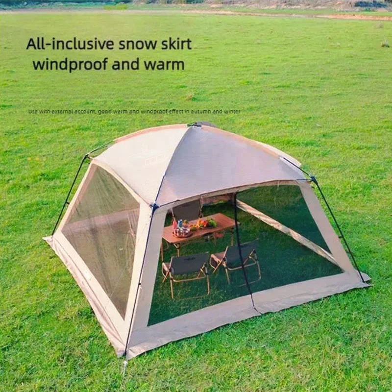 Outdoor Camping Mosquito Nets Tents 6-15 Person Rainproof Silver Glue Sunscreen Beach Picnic Sunshade Canopy Camping Equipment