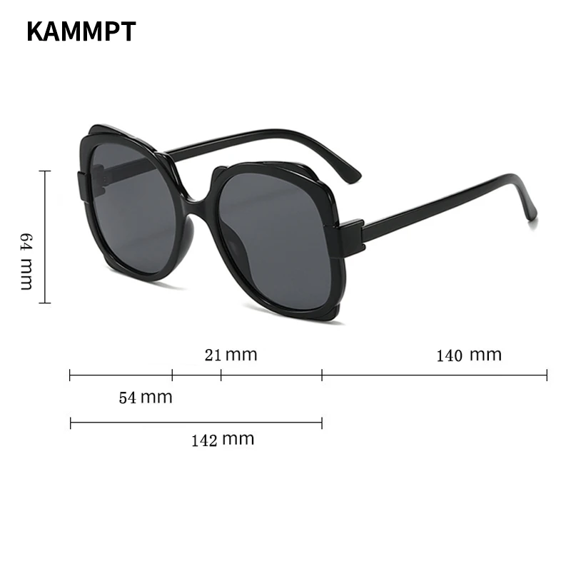 KAMMPT Fashion Butterfly Decoration Women\'s Shades Multi Color Gradient Designer Sunglasses Oversize Trendy Brand Sun Glasses