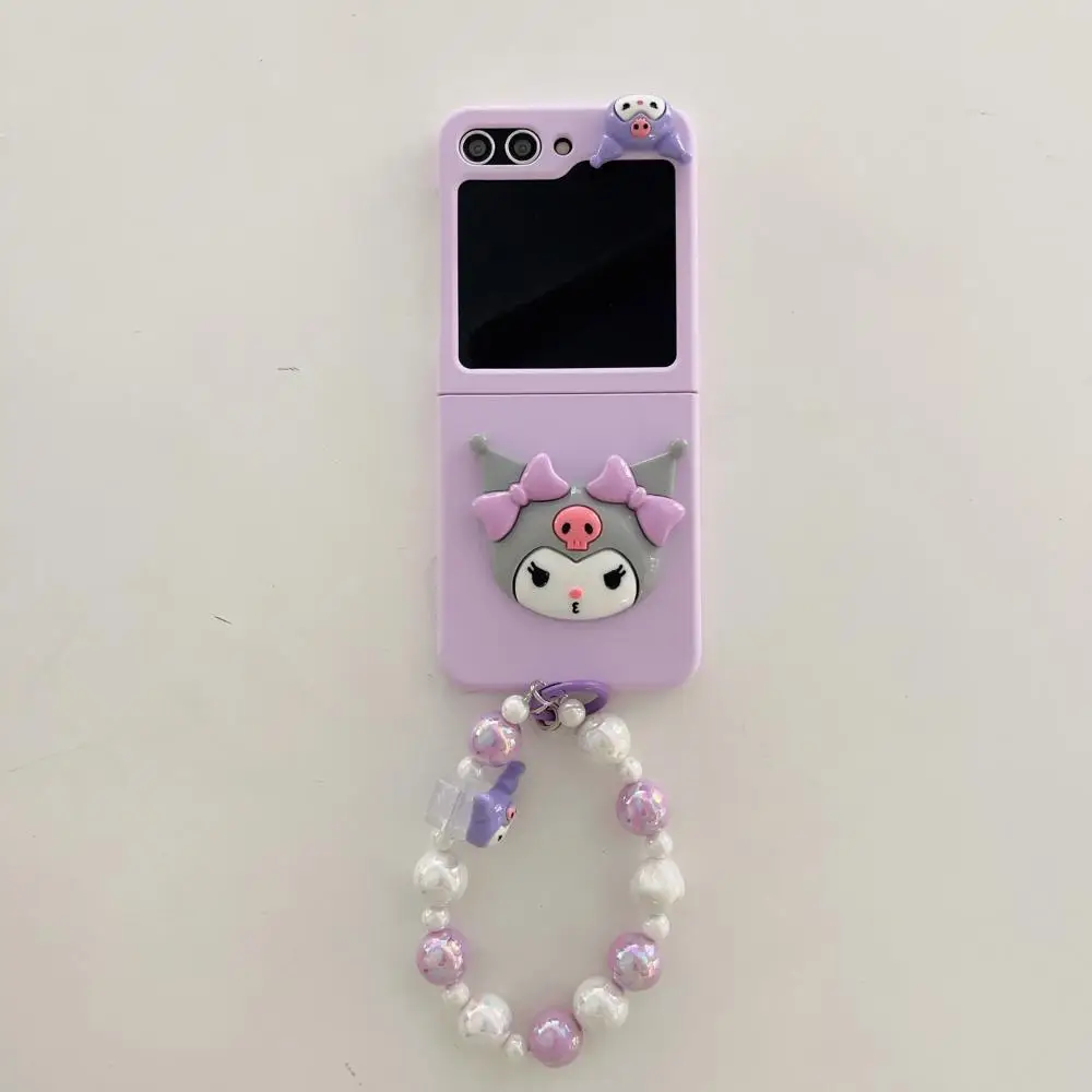 Etui Sanrio Kuromi Cinnamoroll na telefon Samsung Galaxy Z klapką 5 4 3 Flip5 Flip4 Flip3 5G moje melodie pokrowce Z bransoletką