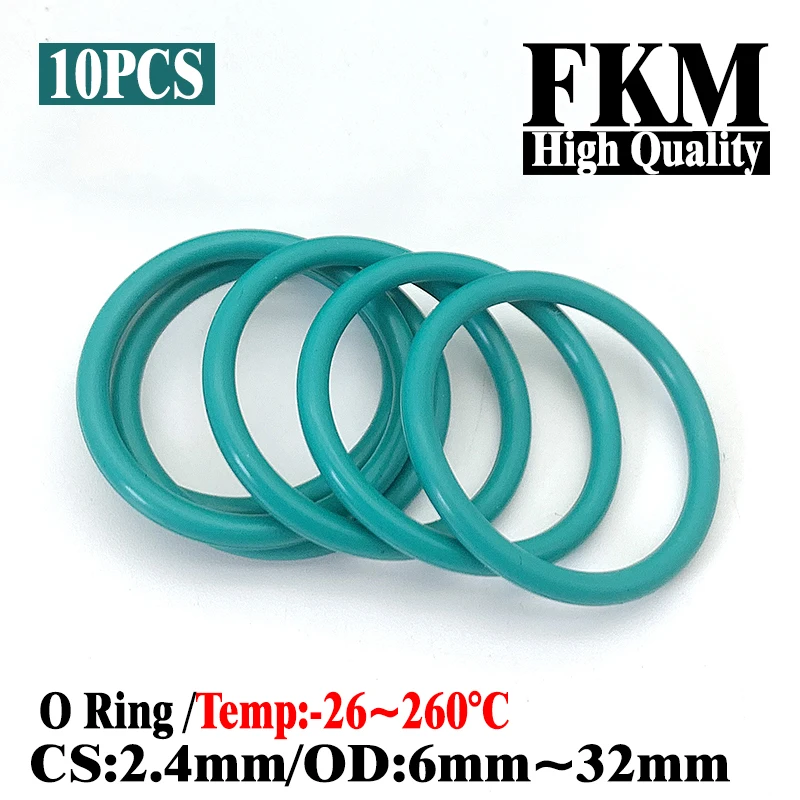 

Fluororubber FKM O-Ring CS 2.4mm OD 6mm~32mm High-Pressure Heat-Resistant Seals for Industrial Pumps & Compressor Equipment